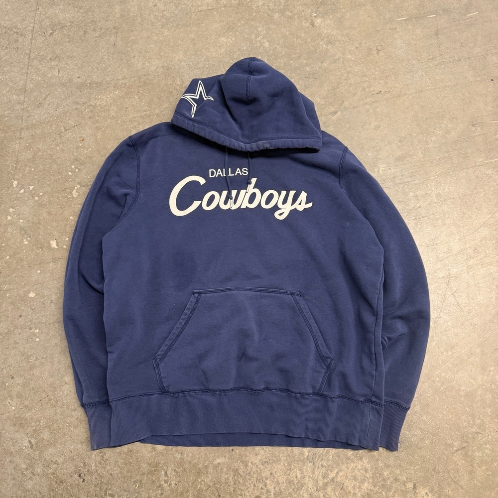 Nike NFL Dallas Cowboys Navy Blue Script Logo Hoodie Mens XL Pullover Sweatshirt